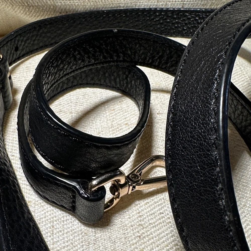 Michael Kors Black Leather Bag Replacement Strap with Gold Accents - Picture 4 of 8